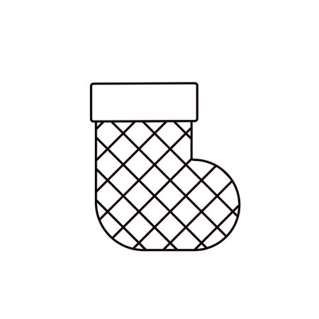 Christmas stockings line icon. Christmas festive line symbol, New Year celebration or Xmas holiday winter season thin line vector icon or pictogramのイラスト素材