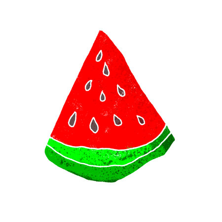 Hand drawn watermelon, isolated on white backgroundの写真素材