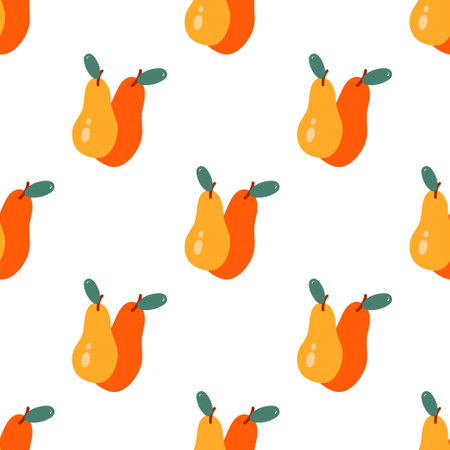 Seamless pattern with pearl jam, marmalade. Canned pearl hand drawn. Jar preserved fruits. Repeated Flat vector for menu, wallpaper, wrapping paper, packing, textile. Farmers market, Vegan foodのイラスト素材