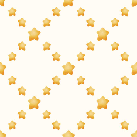 Seamless watercolor pattern with scattered yellow stars. Decorative celestial design for textile, wrapping paper, wallpaper, stationery, and creative projects.の写真素材