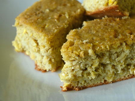 Close-up of traditional Mexican pan de elore (cornbread)