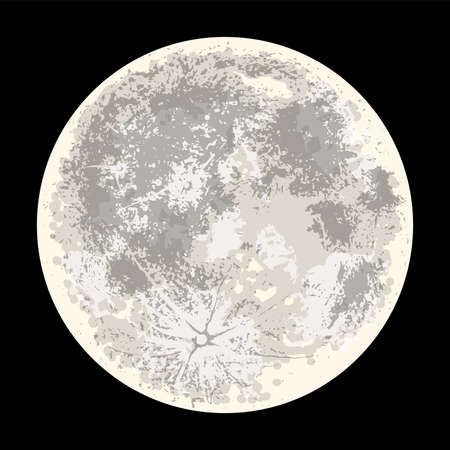 Realistic full moon. Vector illustrationのイラスト素材