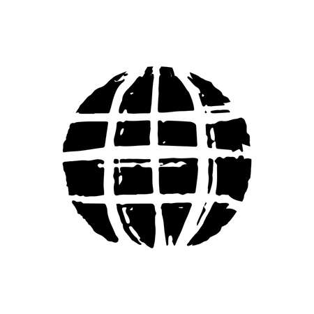 Internet icon. Drawn by hand with a brush. Grunge texture. Vector illustrationのイラスト素材