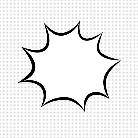 Nice comic speech bubble, monochrome templates on dotted backgroundのイラスト素材