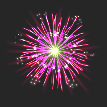 New firework icon sign on black backgroundのイラスト素材