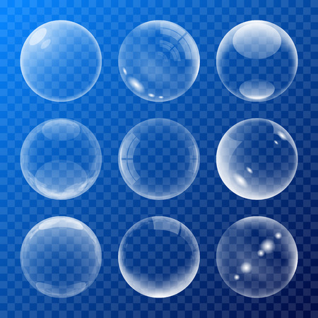 Bubbles signs set on a blue backgroundのイラスト素材