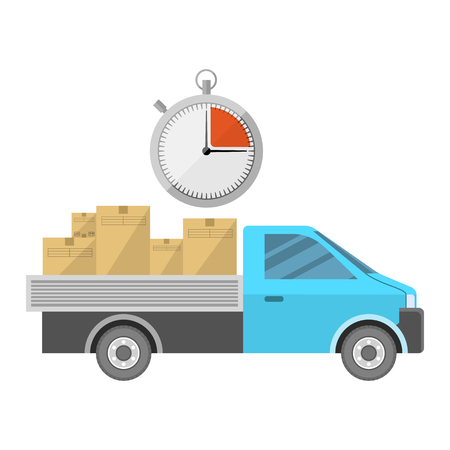 Car carrying goods flat icon isolated on white backgroundのイラスト素材