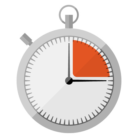 Stopwatch flat icon isolated on white backgroundのイラスト素材