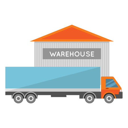 Nice car carrying goods flat icon isolated on white backgroundのイラスト素材