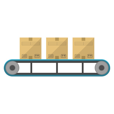 Boxes on the feeder flat icon isolated on white backgroundのイラスト素材