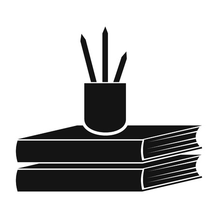 Books black icon isolated on white backgroundのイラスト素材