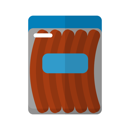 Sausage package flat icon for web and mobile devicesのイラスト素材