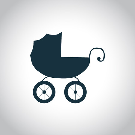 Baby carriage simple icon for web and mobile devicesのイラスト素材