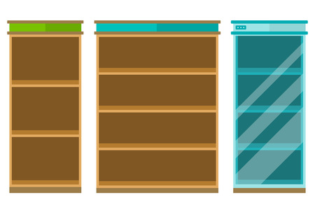 Empty retail store shelf shot. Flat style designのイラスト素材