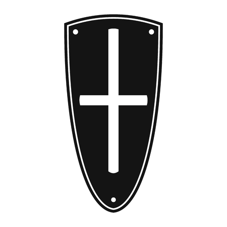 Shield simple icon isolated on white backgroundのイラスト素材