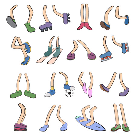 Cartoon legs set isolated on white backgroundのイラスト素材