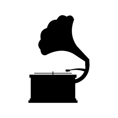 Gramophone black icon isolated on white backgroundのイラスト素材