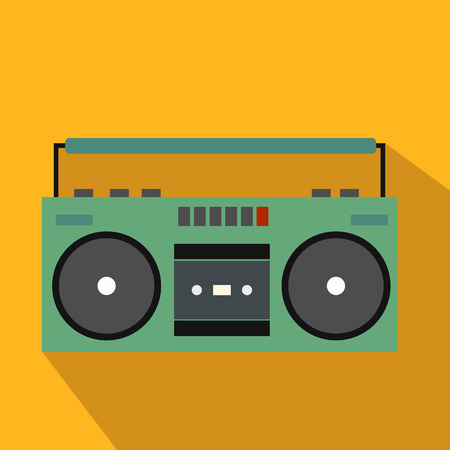 Boombox flat icon for web and mobile devicesのイラスト素材