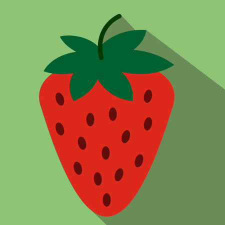 Strawberry flat icon for web and mobile devicesのイラスト素材