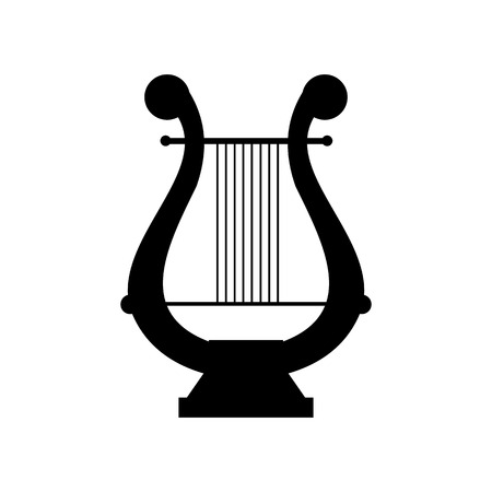 Lyre black simple icon on a white backgroundのイラスト素材