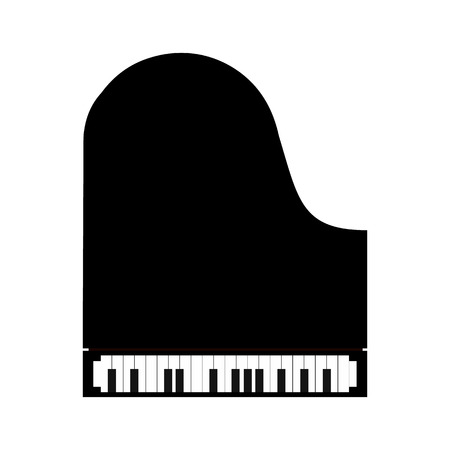 Simple black piano icon on a white backgroundのイラスト素材