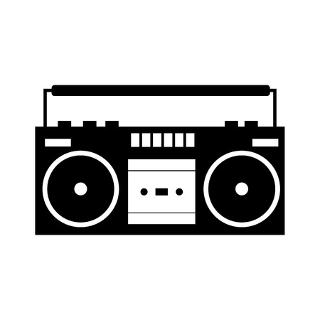 Boombox black simple icon isolated on a whiteのイラスト素材