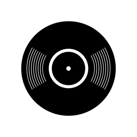 Retro vinyl record icon. Simple symbol on a white backgroundのイラスト素材