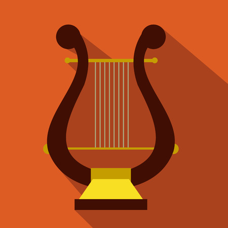 Lyre flat icon for web and mobile devicesのイラスト素材