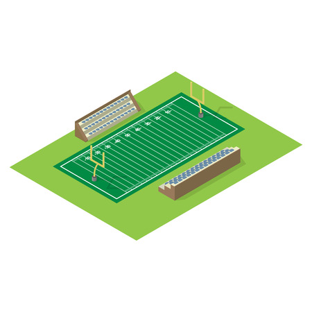 Isometric american football field isolated on white backgroundのイラスト素材