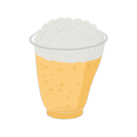 Beer in plastic cups in cartoon style isolated on whiteのイラスト素材