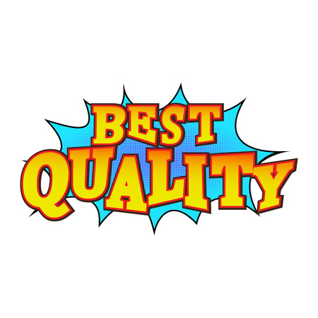 Best quality icon in comics style isolated on white backgroundのイラスト素材