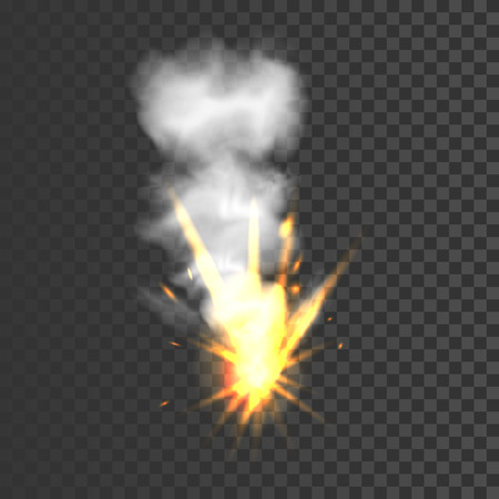 Realistic explosion sign on transparent background for web and mobile devicesのイラスト素材