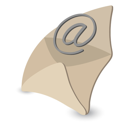 Email cartoon symbol. Single envelope illustration on a white backgroundのイラスト素材