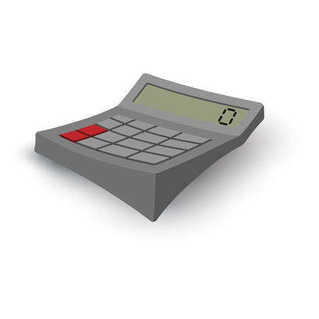 Calculator cartoon grey illustration isolated on a whiteのイラスト素材