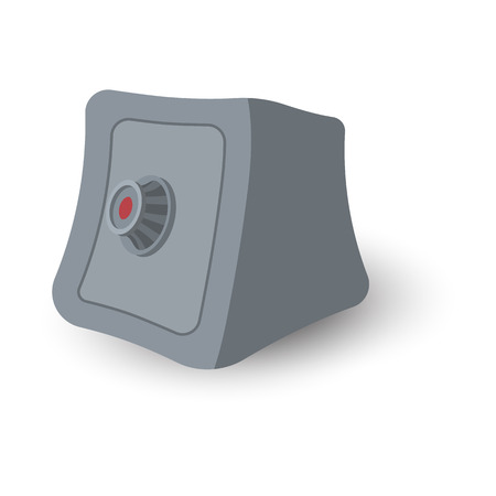 Safe box cartoon illustration. Grayscale symbol isolated on white backgroundのイラスト素材