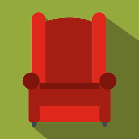 Armchair flat icon for web and mobile devicesのイラスト素材