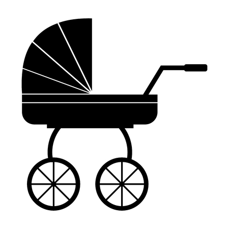 Baby carriage simple icon for web and mobile devicesのイラスト素材
