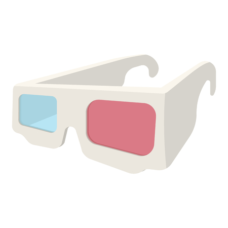 3D Glasses cartoon icon isolated on white backgroundのイラスト素材
