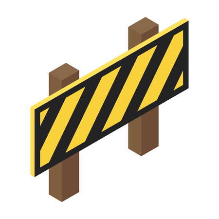 Traffic barrier isometric 3d icon isolated on white backgroundのイラスト素材