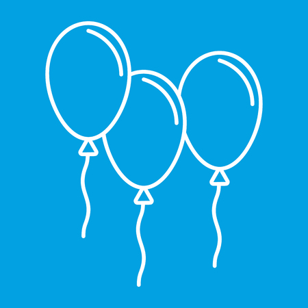 Balloons thin line icon for web and mobile devicesのイラスト素材