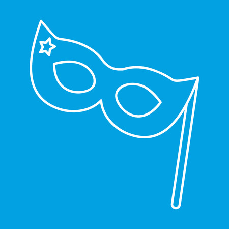Masquerade mask thin line icon for web and mobile devicesのイラスト素材