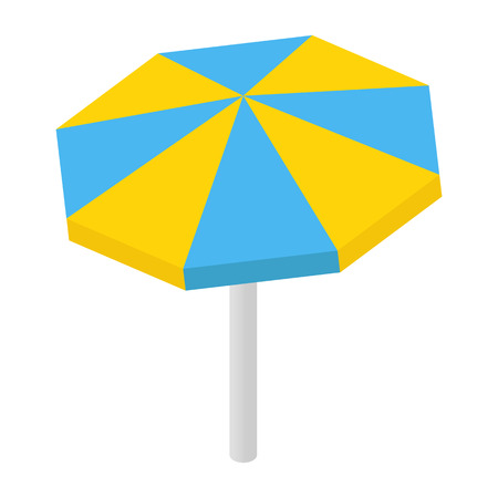Beach sunshade isometric 3d icon isolated on white backgroundのイラスト素材