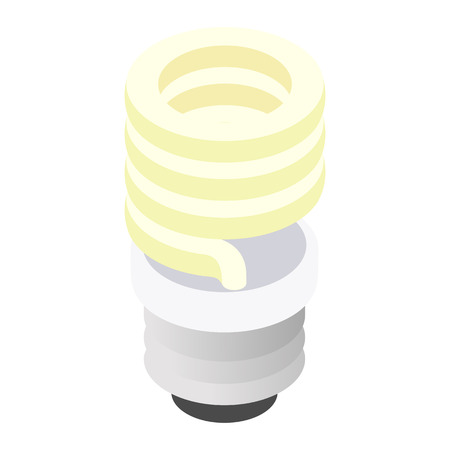 Energy saving fluorescent light bulb isometric 3d iconのイラスト素材