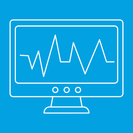 Pulse monitoring thin line icon for web and mobile devicesのイラスト素材