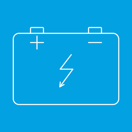 Car battery thin line icon for web and mobile devicesのイラスト素材