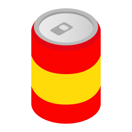 Can of soda isometric 3d icon isolated on white backgroundのイラスト素材