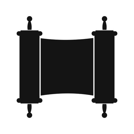 Chinese calligraphy scroll simple icon isolated on white backgroundのイラスト素材