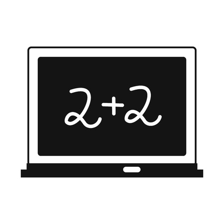 Back to school chalkboard simple icon isolated on white backgroundのイラスト素材