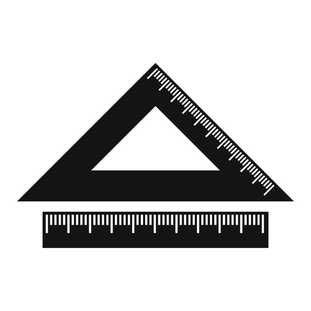2 school rulers simple icon isolated on white backgroundのイラスト素材