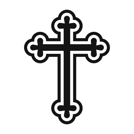 Christian cross simple icon isolated on white backgroundのイラスト素材